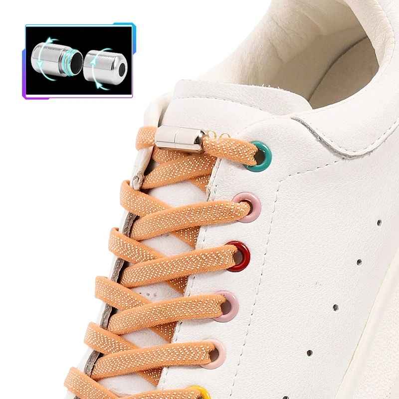 New Elastic Laces without ties Flat Shoelaces for Sneakers No Tie Shoe laces Kids Adult Quick Shoe lace Rubber Bands Shoestring