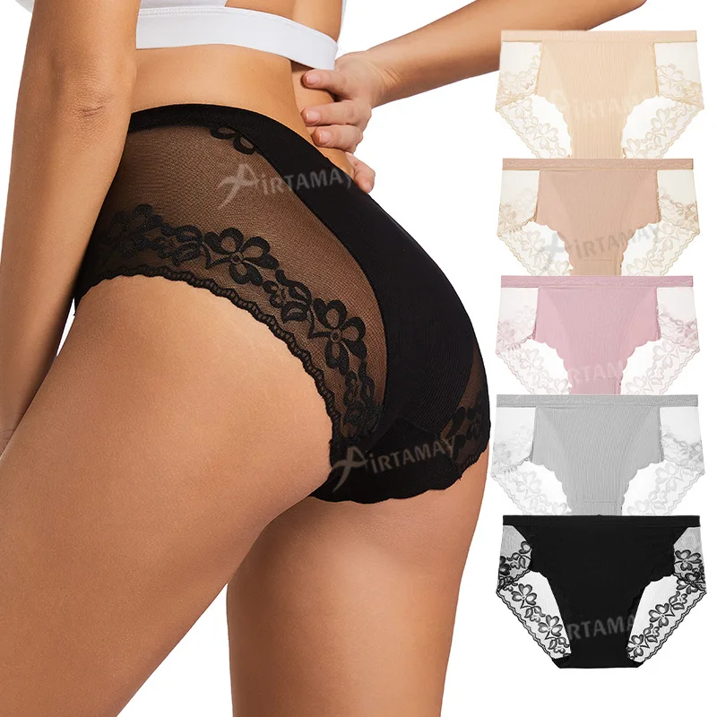 

Sexy Lace Flower Women's Underwear High Waist Hollow Fashion Underwear Women's Breathable and Comfortable Briefs