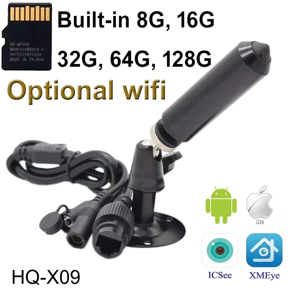 SD Card 1080P H.265 P2P Network Wifi IP Camera Security Mini Bullet Web Camera 3.7mm Pin Hole CCTV Surveillance RTSP FTP Icsee