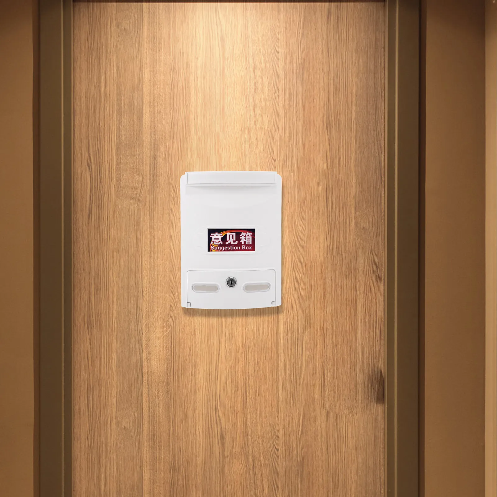 Wall Mounted Lockable Mailbox White Plastic Secure Lock Mail Organizer Newspaper Suggestion Donation Box Key Drop Outdoor