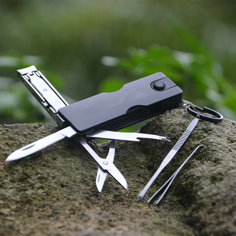 Multifunctional beauty knife clippers Fashion beauty creative book Small nail clippers LED beauty tool combination knife