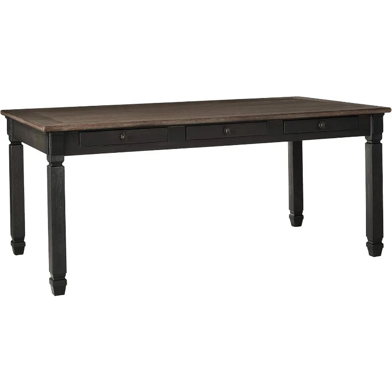 

Tyler Creek Farmhouse Dining Table with Drawers, Seats up to 6, Almost Black