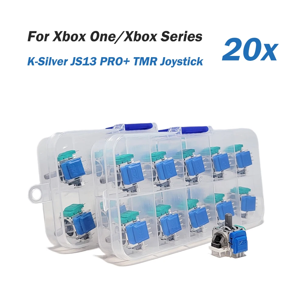 20 stuks K-Silver JS13 Pro+ TMR Elektromagnetische Joystick voor PS5 PS5 Edge Xbox TMR Joystick Analoge Tunnel Magnetische Weerstand met dop