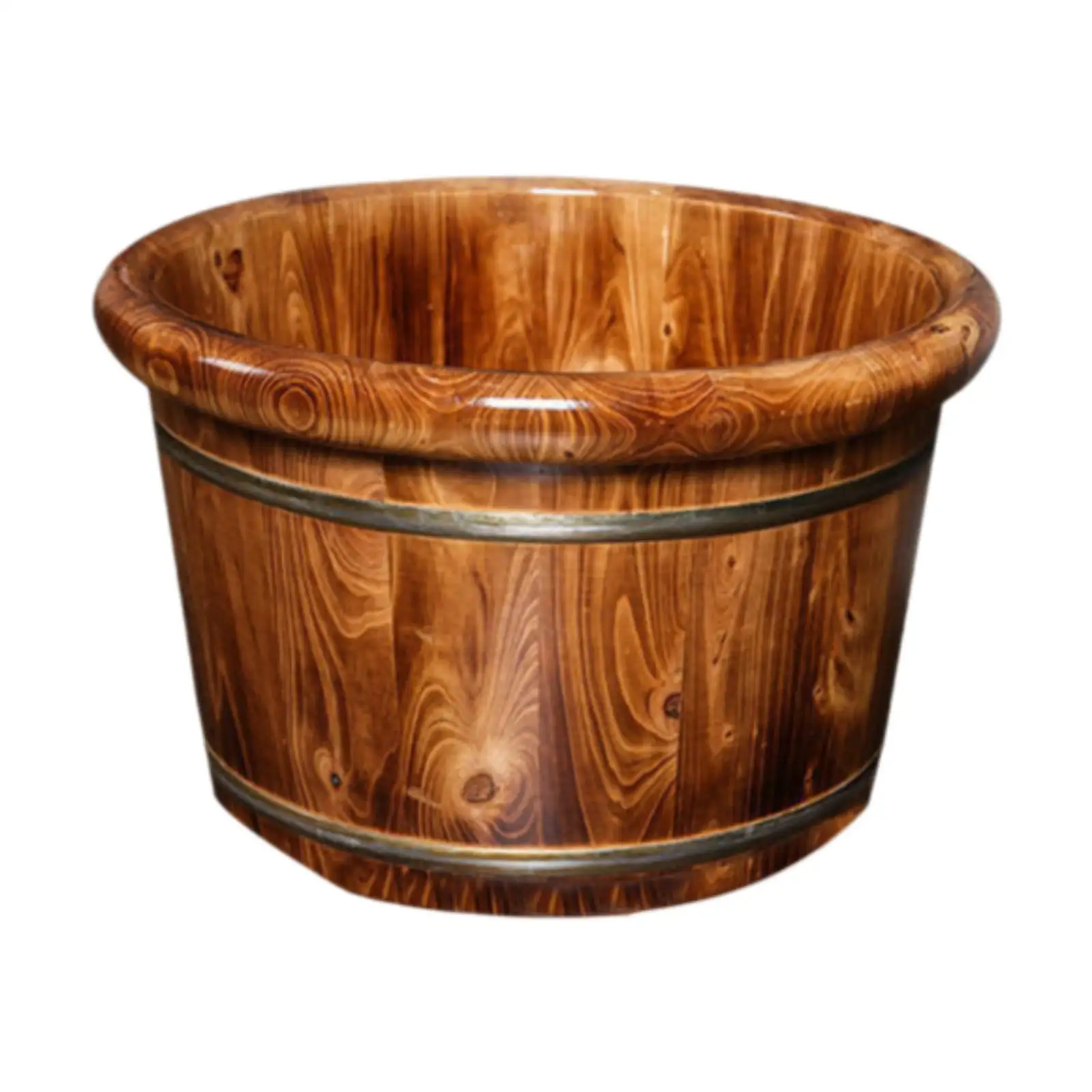 

Acupoints Round Edge Wood Footbath Basin for Sauna Room Home Use Travel