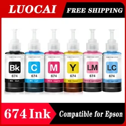 Epson ecotank、t664、t672、t673、t674、l800、l805、l810、l850、l1800、l351、l350、l551、664、672、673、674用の互換性のある詰め替えインク