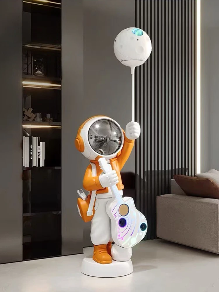 Home Decor Creative Starry Sky Projection Lamp Astronaut Statue Floor Decor Living Room Sculpture Art Ornament Housewarming Gift