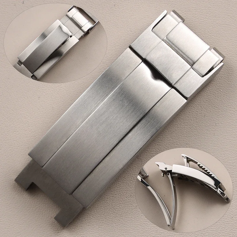 high quality 9*9mm solid stainless steel brushed glide lock watch deployment clasp for Rolex Submariner Daytona GMT Datejust