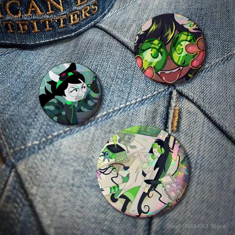 H-Homestuck J-Jade Harley Creative Round Badge Button Pin Bag Decor Fans Collection Friends Gift Brooch
