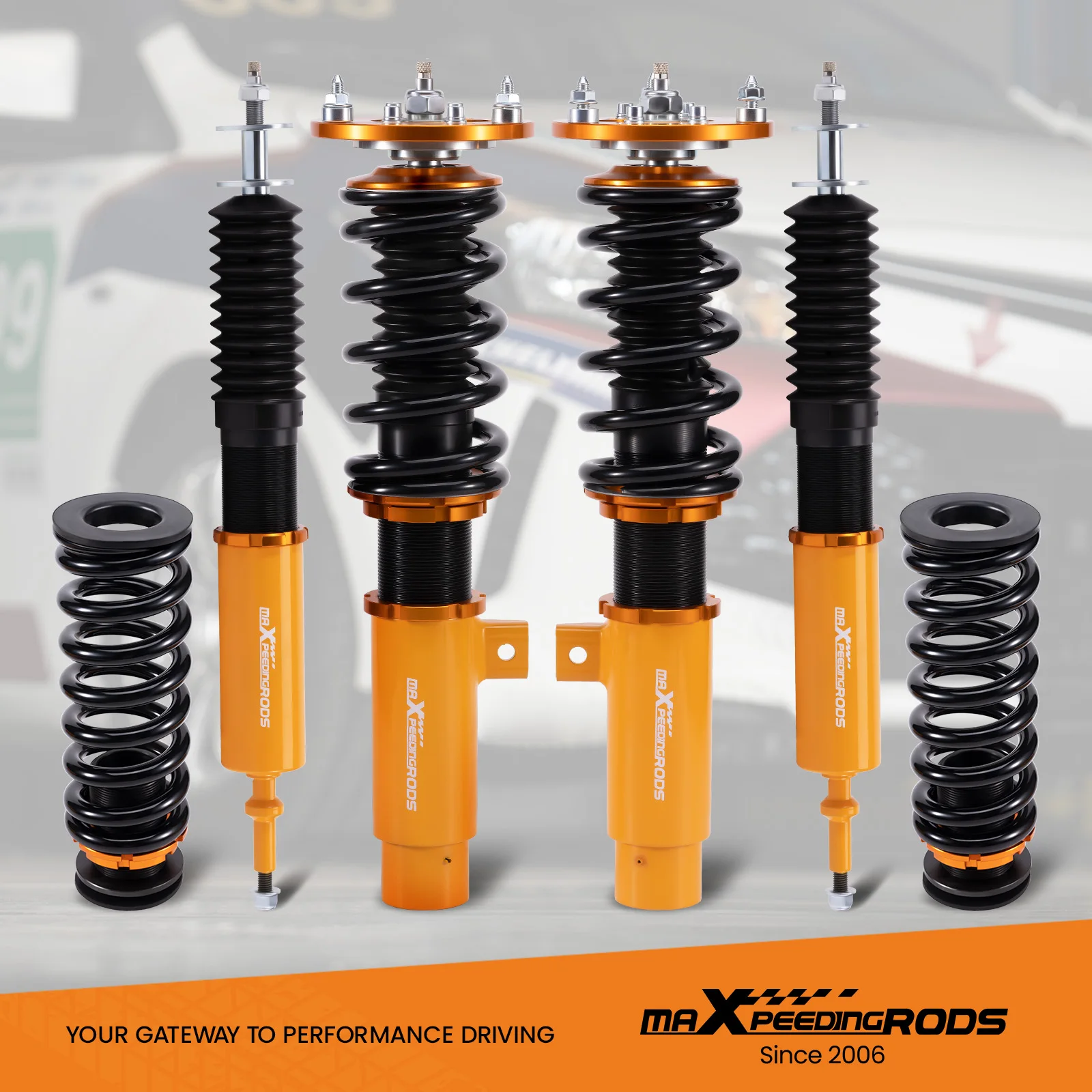 MaXpeedingrods Coilover 24 Way Adjustable Height Suspension Lowering Kit for BMW E82/E88 128 135 Coil Springs Shock Absorbers