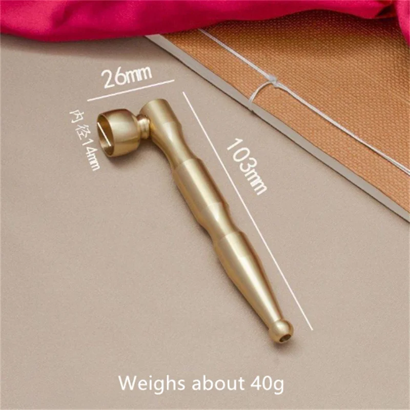 Exquisite Brass Creative Durable Metal Smoking Pipe Four-use Portable Dry Smoking Rod Straight Smoking Rod for The Elderly