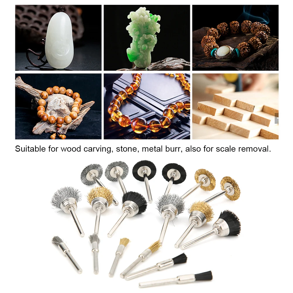 18 قطعة ملحق أداة دوارة عجلة سلك الألومنيوم فرشاة أكواب مجموعة تلميع لطاحونة كهربائية أداة دوارة عجلة سلك تلميع