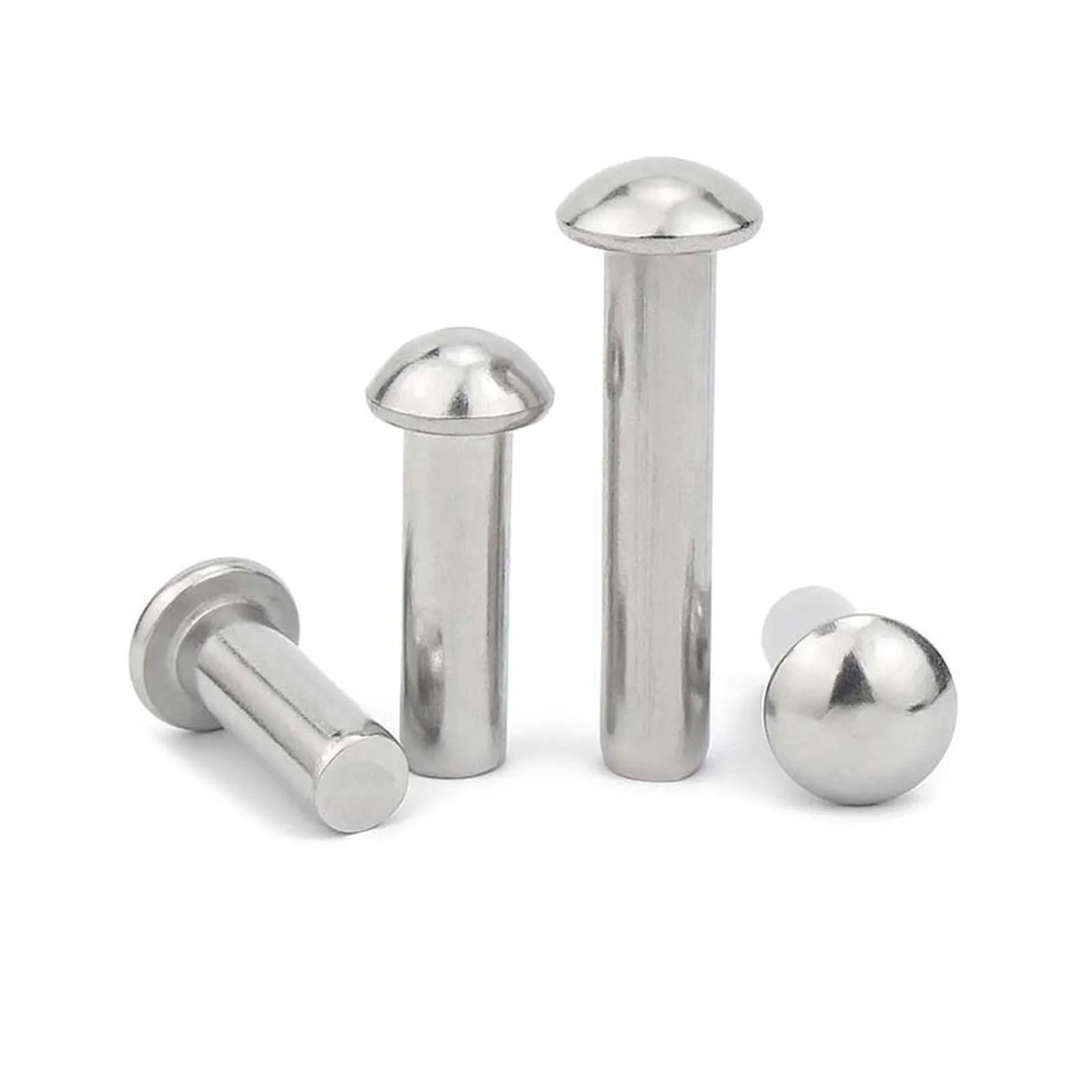 10/50pcs M0.8 M1 M1.2 M1.4 M1.6 M2 M2.5 M3 M4 M5 M6 GB867 304 A2-70 Stainless Steel Clinch Bolt Solid Rivet Self Plugging Screw