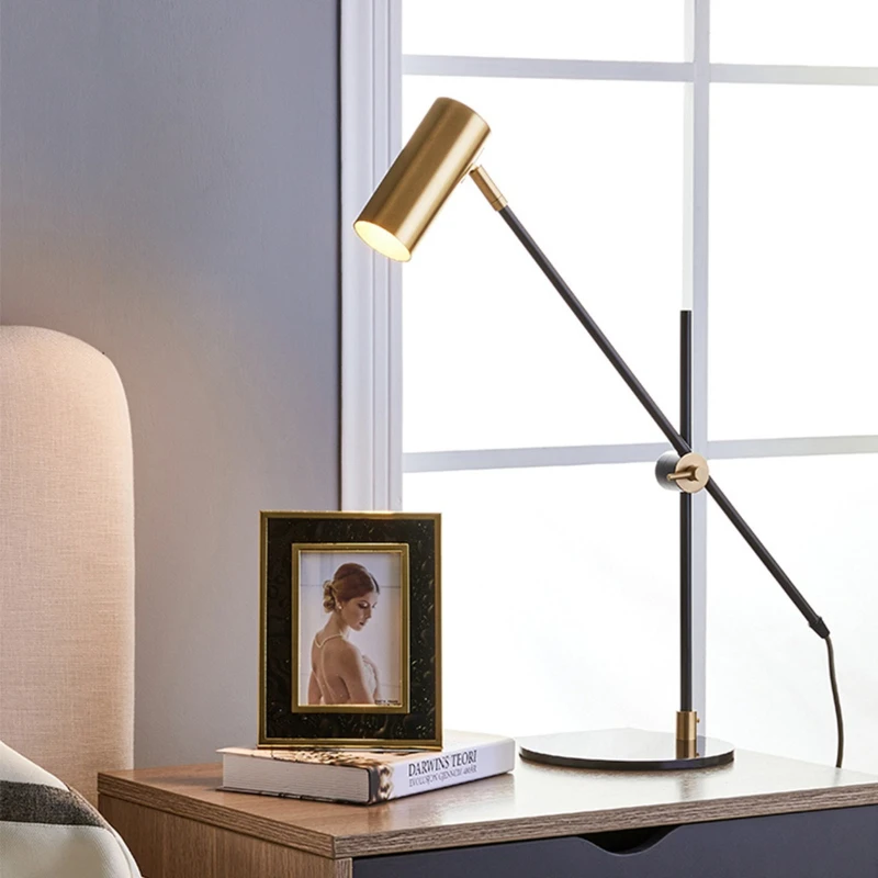 Nordic Minimalist Metal Floor Lamp Long Rod Rocker Arm LED Creative Table Light Hotel Living Room Bedroom Headboard Study Office