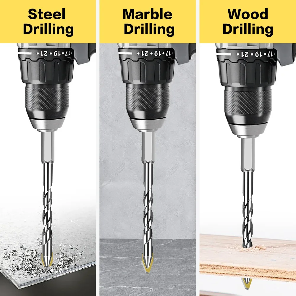 1 PC Hex Shank Eccentric Drill Bit Set for Brick Steel Tile Wood Glass Plastic Wall Mirror Masonry Concrete Drill Bit Set