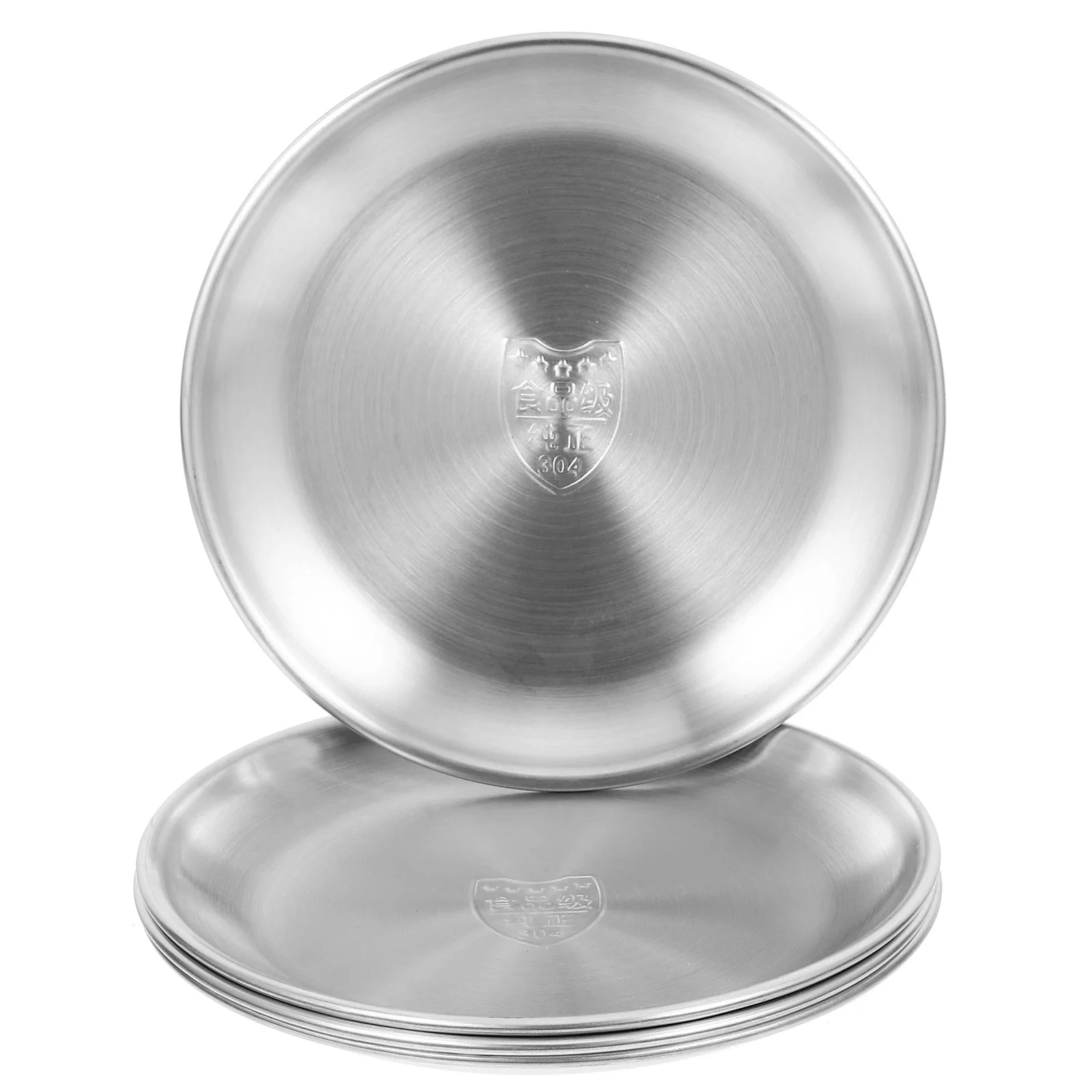 

Multifunction Plate Stainless Steel Tray Food Disc Silver Metal Dish Toddler Vintage