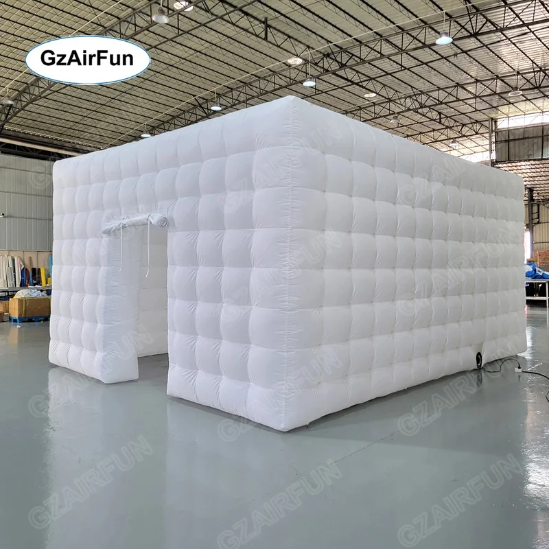 Factory-customized Portable Outdoor Igloo Inflatable Cube Tent LED Lights Digital Printing Built-In Fan 12ft for Easy Setup