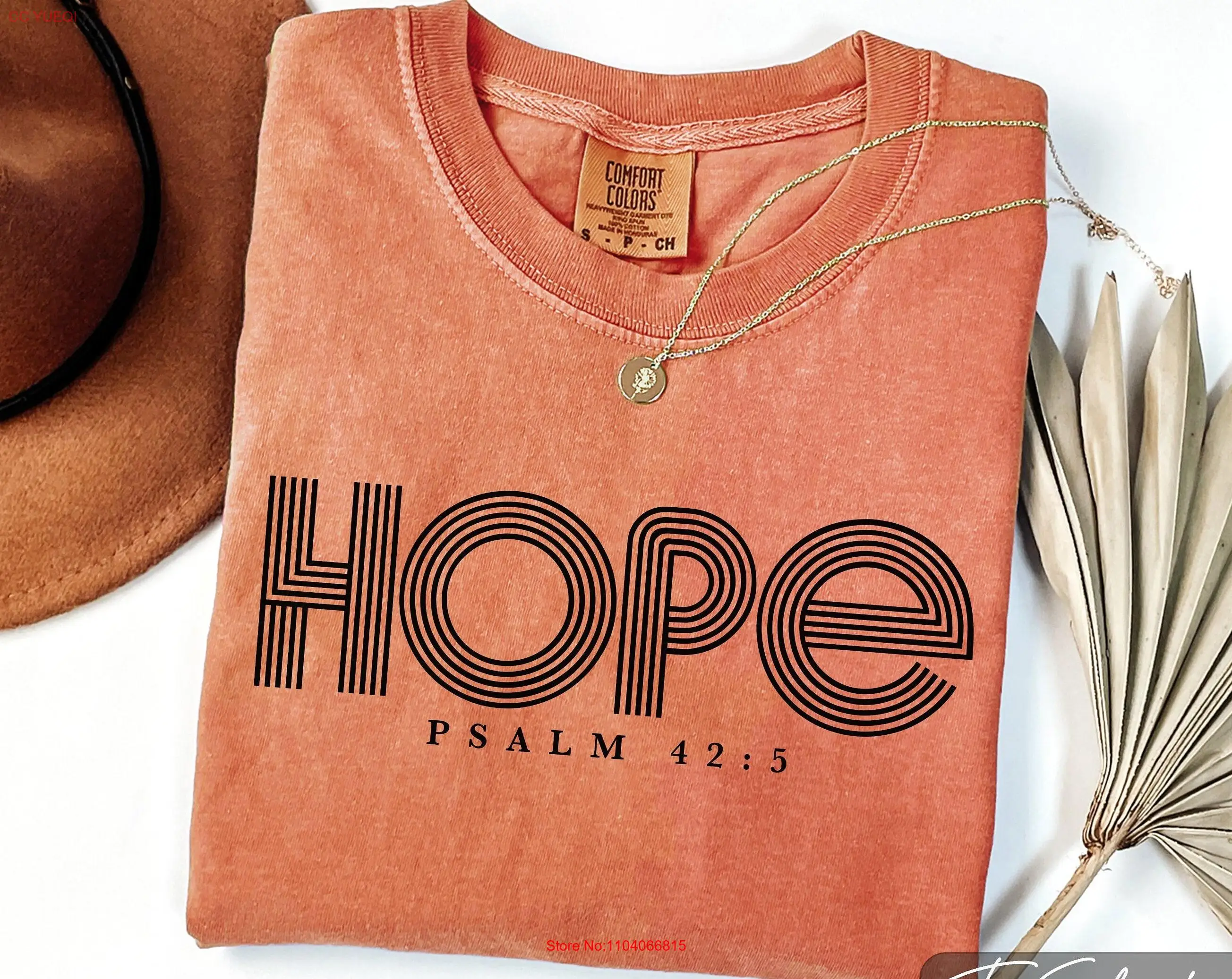 

Comfort Colors Religious T Shirt Hope Inspirational Christian Bible Verse Faith Jesus long or short sleeves