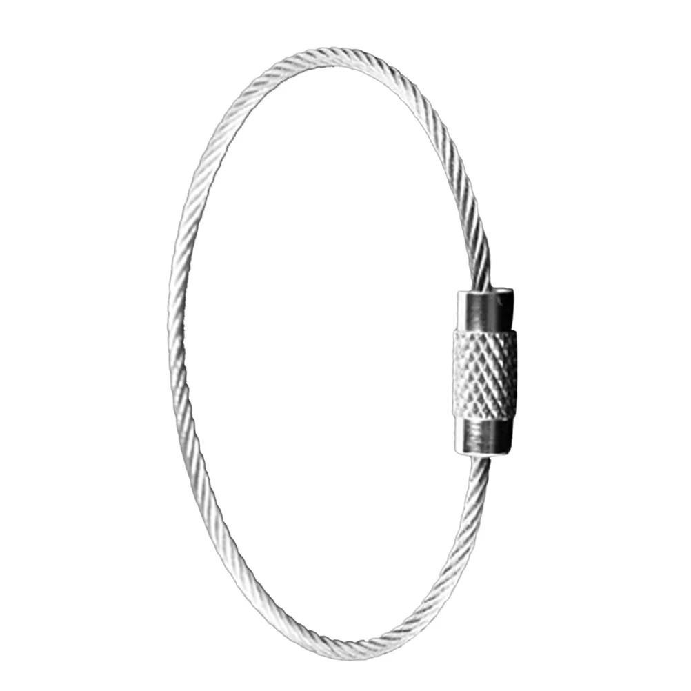 

3 Pcs Key Ring Wire Keychain Steel Label Silver Heavy Duty Circle Set of Keychains