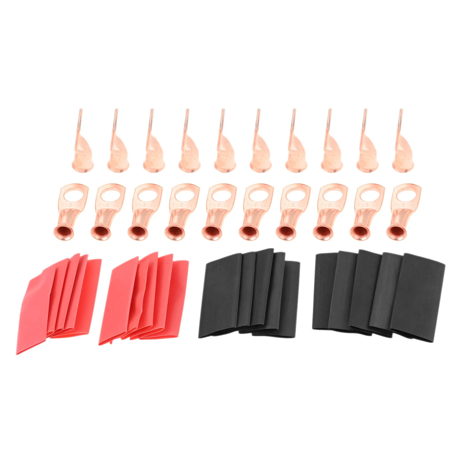 

20 шт., 8 калибра AWG-5/16 дюймов, медные кольцевые клеммы, разъем, 8 клемм аккумулятора AWG-5/16 с термоусадочной трубкой 3:1