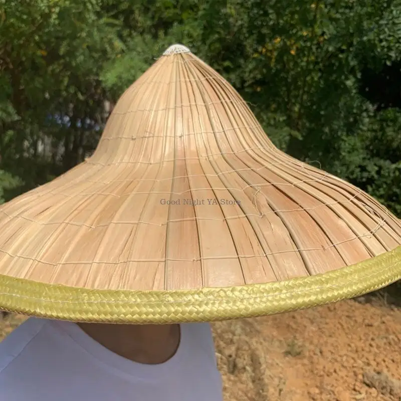 Traditional Bamboo Sun Hat Unisex Straw Cap Adult Outdoor Activities Farmer Hat