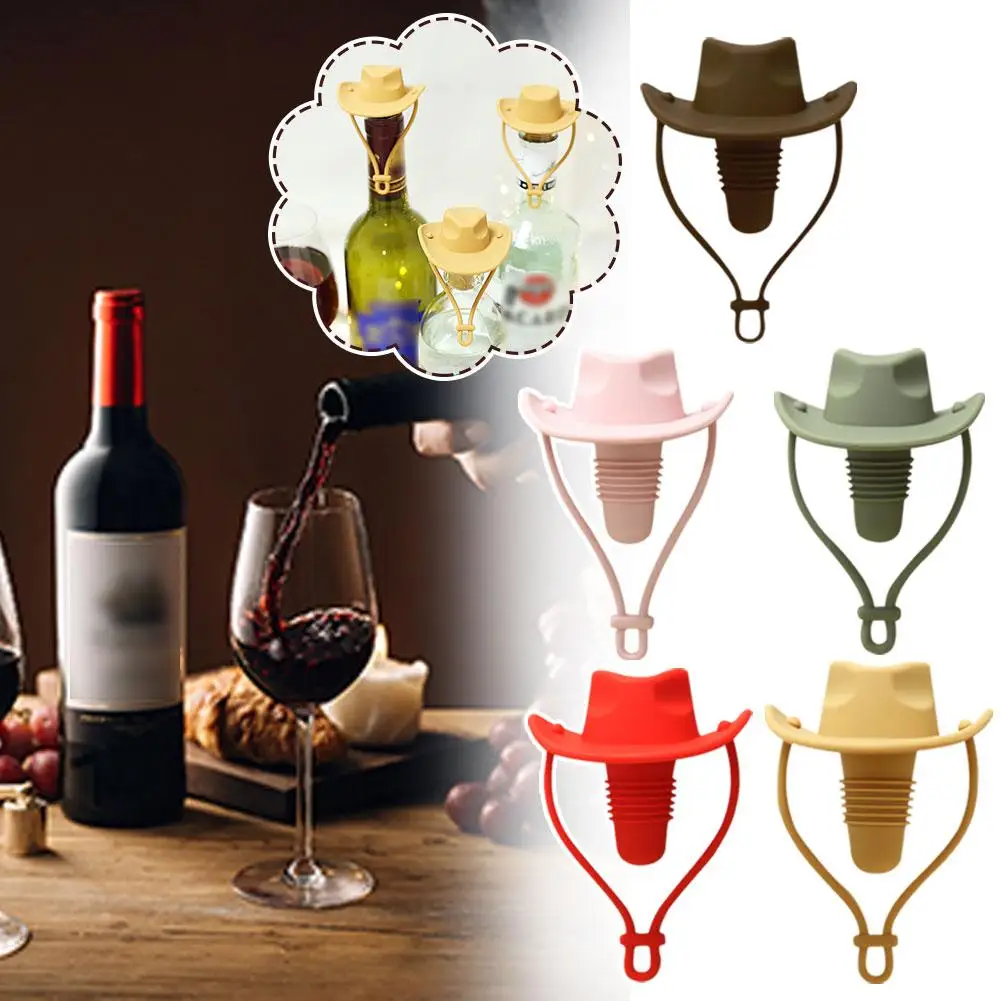 Silicone Red Wine Stopper Western Cowboy Hat Creative Leak Wine Creative Home Proof Sealing Food Grade Fragrance Western Ru W8E4