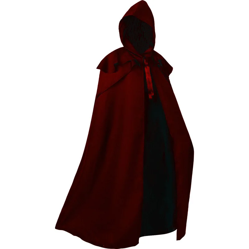 Vampire Halloween Costume Gothic Men Cloak Coats Hooded Solid Loose Windproof Mens Trench Coat Men Chic Winter Long Cape Poncho