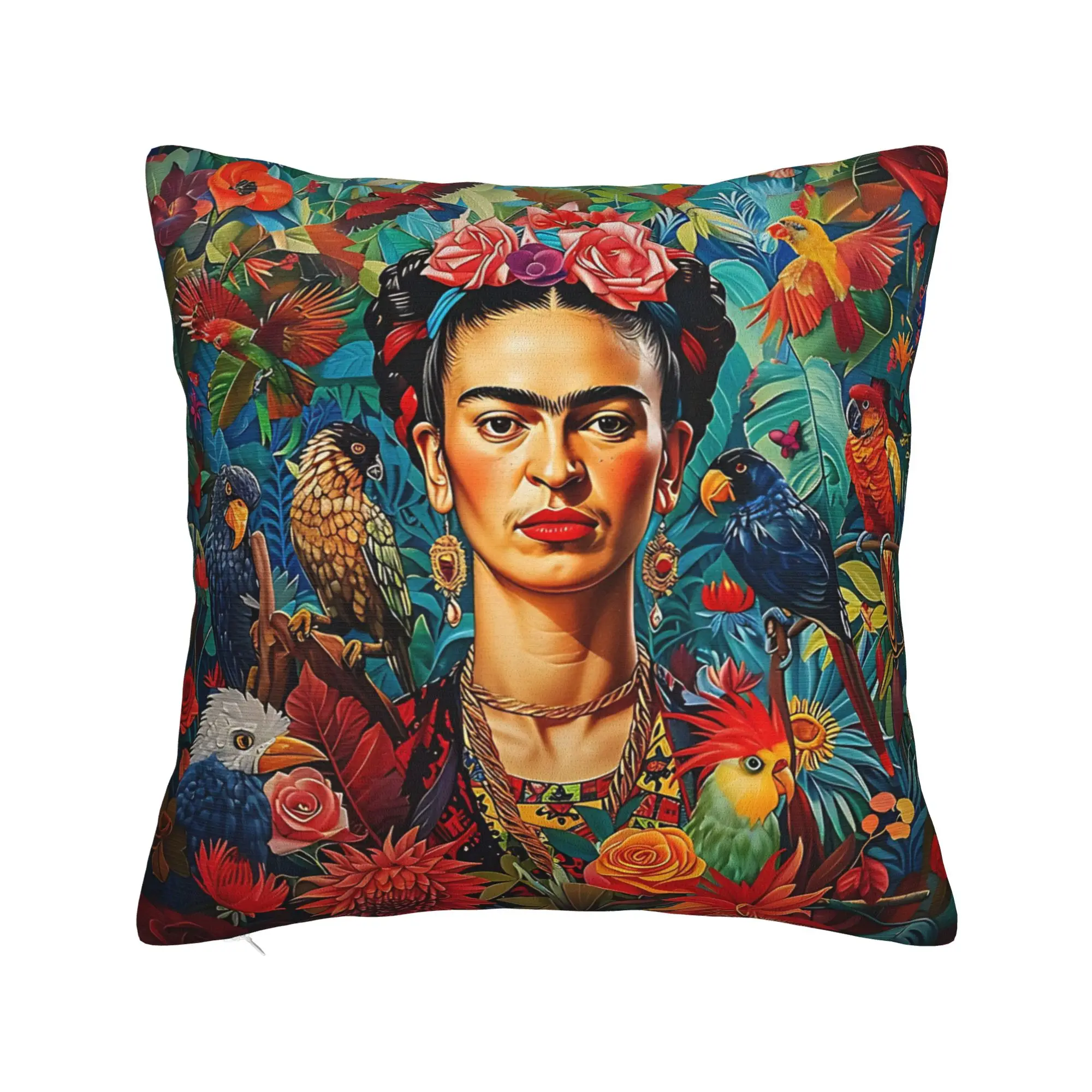 Printed Art Fridas-Kahlo Pillow Cover Mexican Painter Trendy Pillow Case For Office Car Home Decor Comfy Pillowcases Gift Idea