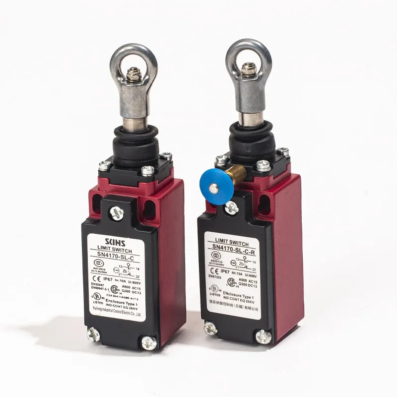 600V 10A Safety Emergency Stop Limit Switch SN6170/SN4170 Pull Rope Switch 1 on/off Silver Contact Manual/automatic Reset
