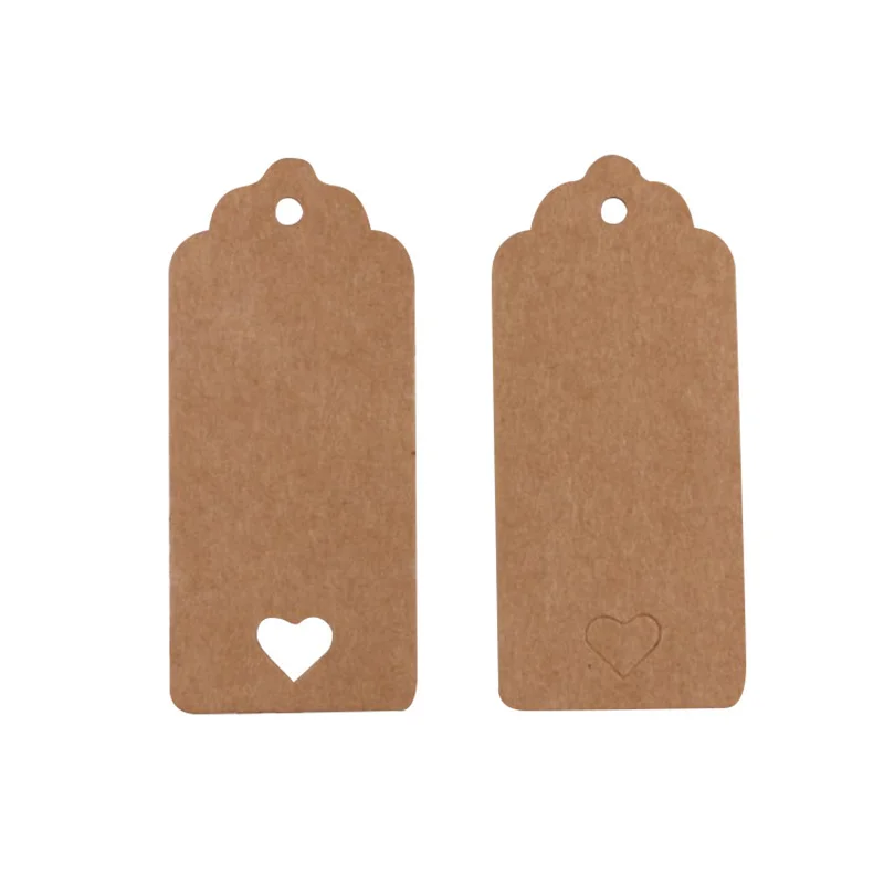 100pcs/lot Kraft Gift Tags Scalloped Edge Wedding Party DIY  Paper Tag Price Label Hang Tag Love Labels Hang Card