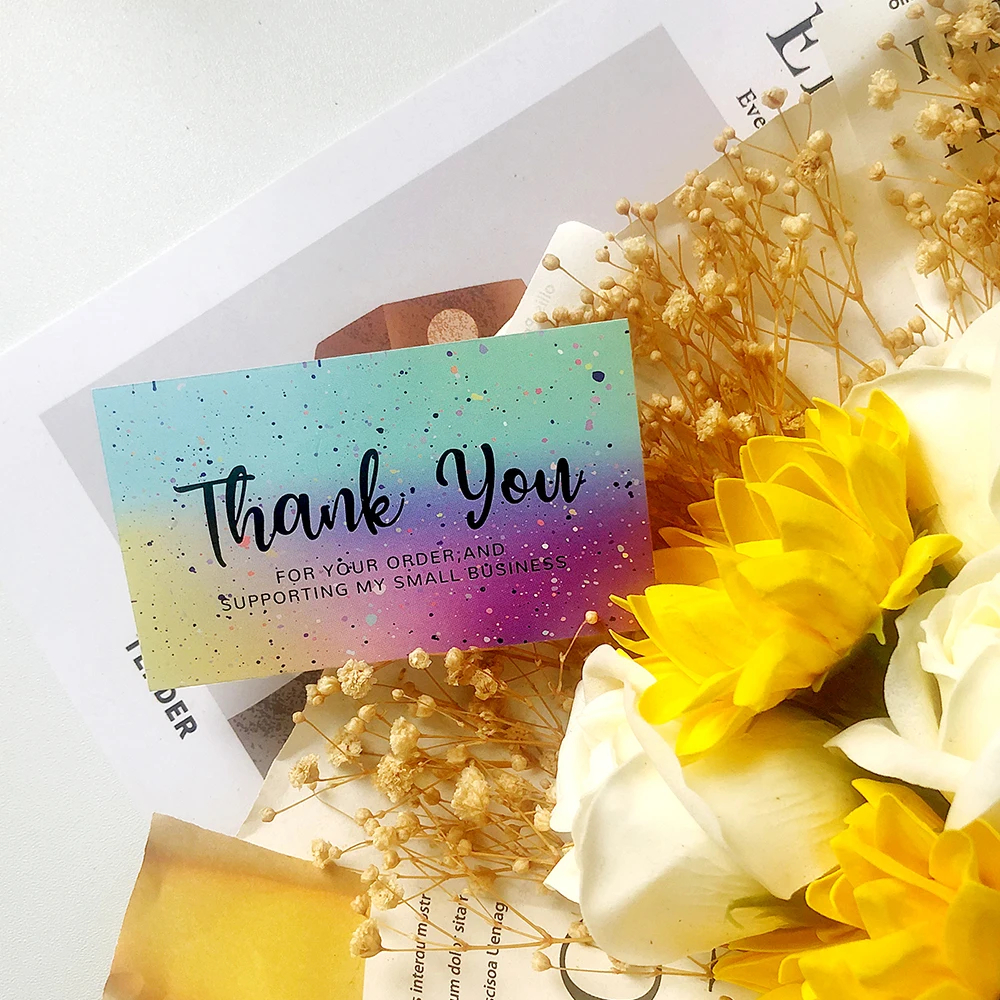 50Pcs Thank You Cards,Commercial Decoration Label Cards Gift Packaging Thank You Card Gift Packaging Thank You Message Cards