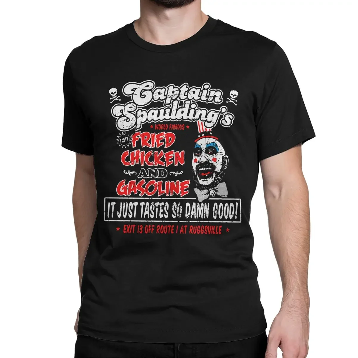 Captain Spaulding fried chicken for men women T Shirt Vintage Tees short sleeve crewneck cotton T-Shirt Gift Idea clothes