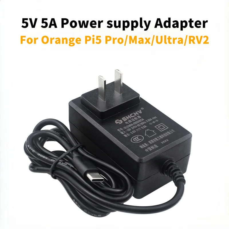 

Адаптер питания 5 В, 5 А, разъем типа C, зарядное устройство, опционально для Orange Pi 5 Pro/Max/Ultra/RV2