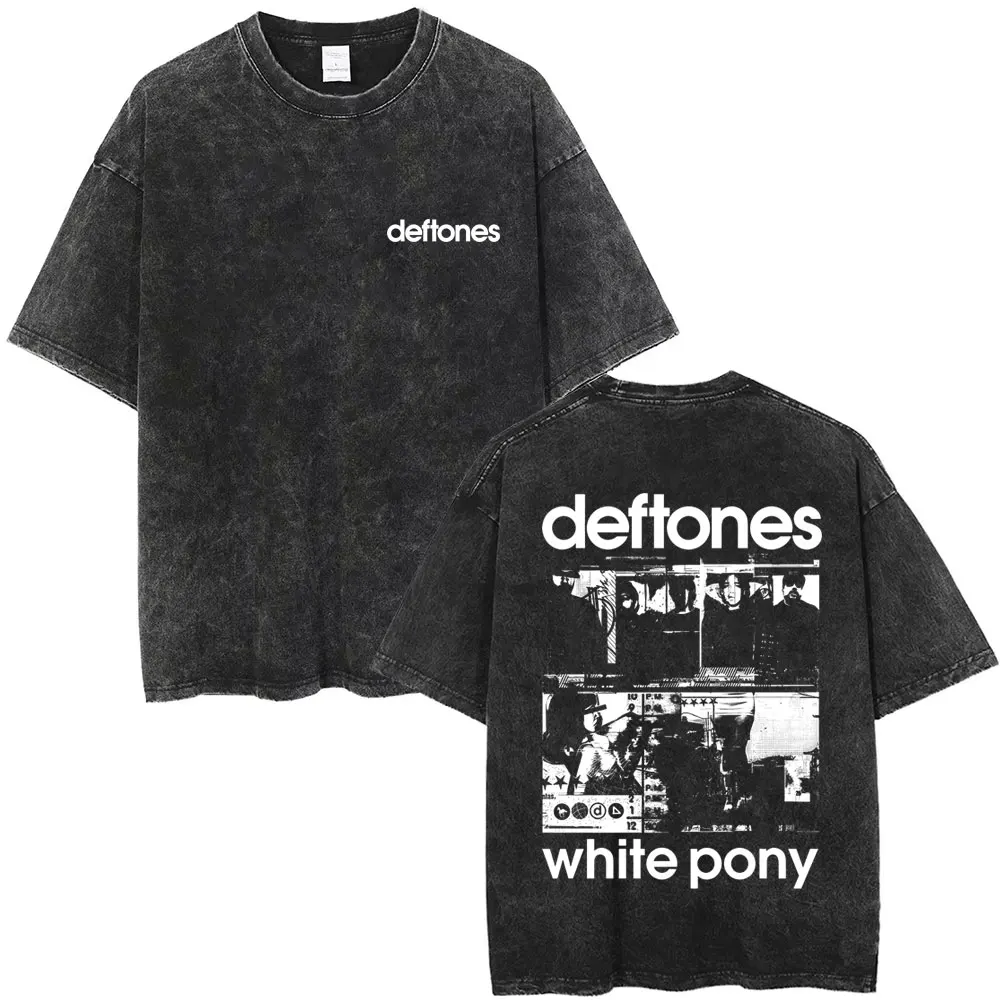 Washed Vintage Rock Band Deftones Around The Fur Album Graphic T-shirts Men Alternative Heavy Metal T-shirt Oversized T Shirts