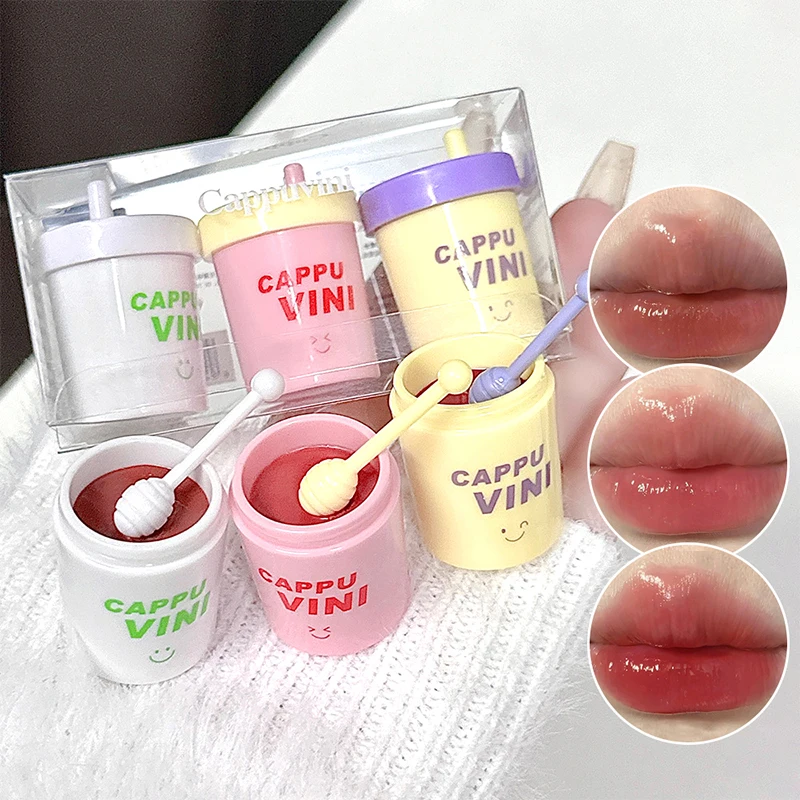 Taza de té de leche para mujer, lápiz labial asequible, labios sólidos, miel, otoño e invierno, hidratante, frijol liso, color arena, estudiante