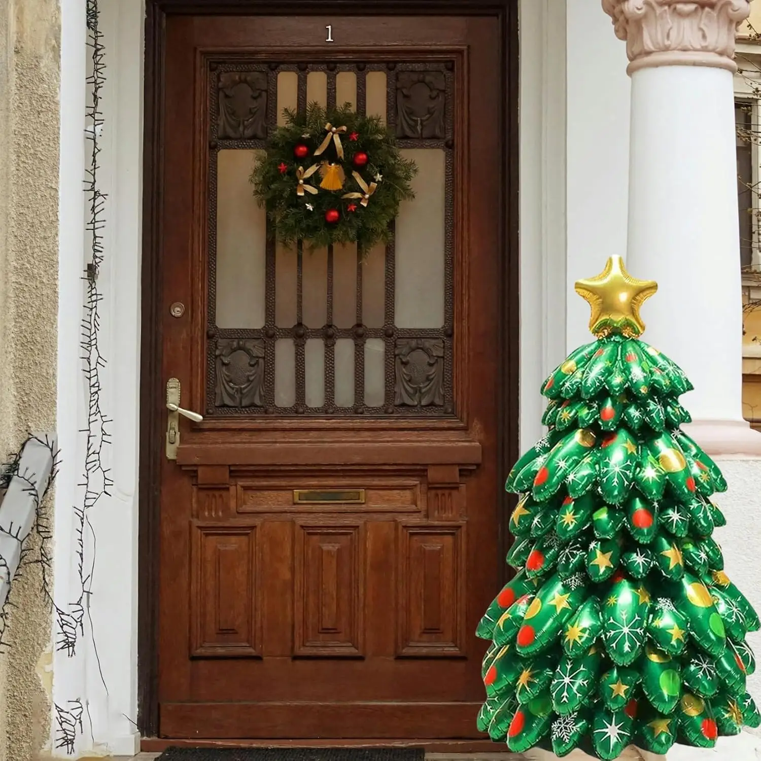 Grands ballons d'arbre de Noël faits à la main, décorations d'intérieur et d'extérieur, ballons en aluminium du père Noël, fournitures de fête, 50 po