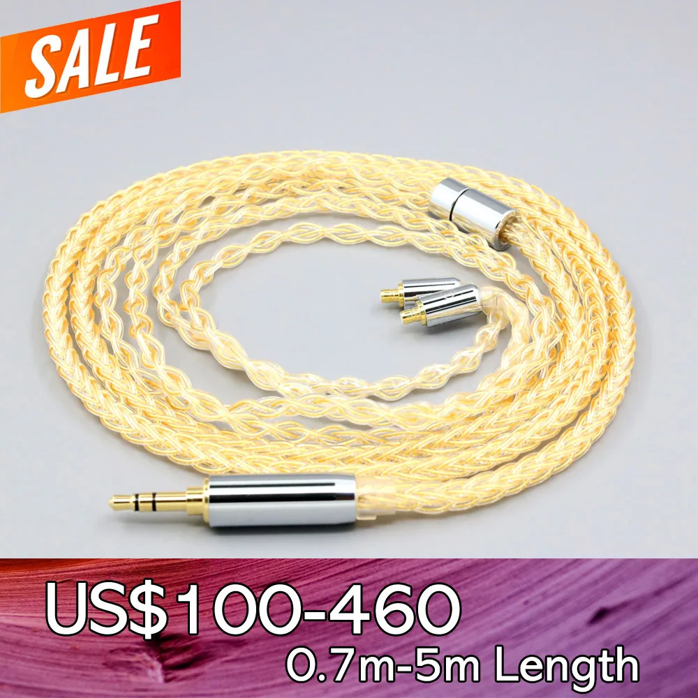 

8 Core 99% 7n Pure Silver 24k Gold Plated Earphone Cable For Acoustune HS 1695Ti 1655CU 1695Ti 1670SS LN008437