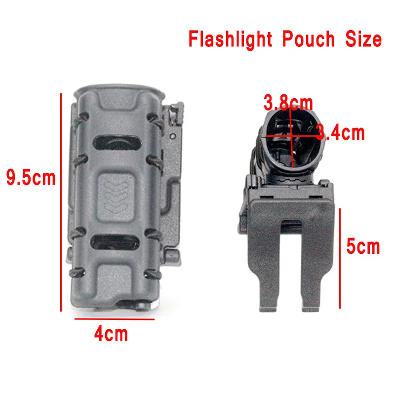 MiOYOOW Pochette Tactique MOLLE Pour Lampe De Poche - Étui Étanche Et Robuste En Cordura, Fixation Ceinture Ou Sac, Idéal Randonnée Et Outdoor