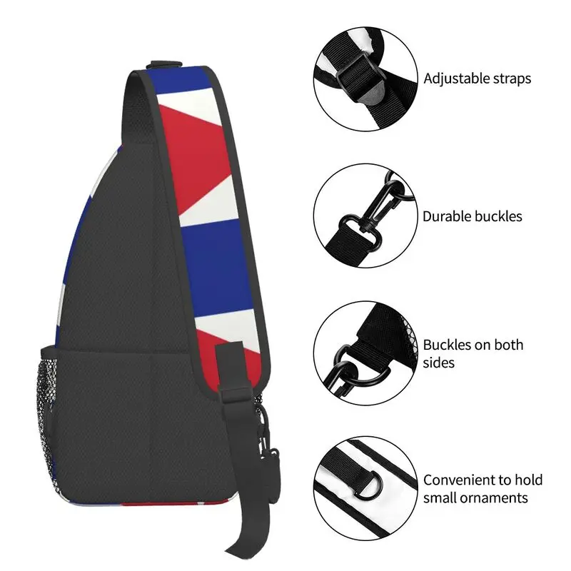 Flag Of Cuba Sling Chest Bag Custom Cuban Patriotic Shoulder Crossbody Backpack for Men Traveling Daypack