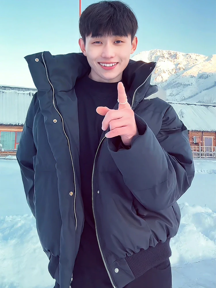 

Мужская утепленная куртка из искусственной кожи Bla Korean Sle ort с хлопковым наполнителем, теплая, с воротником-стойкой, для зимы