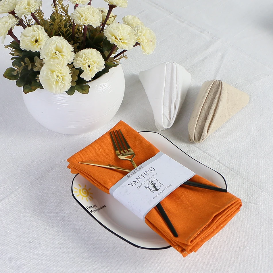 Set Of 6 30X45CM Christmas Red Cloth Napkins Reusable Table Placemat For Wedding Party Home Dining table Decoration Washable