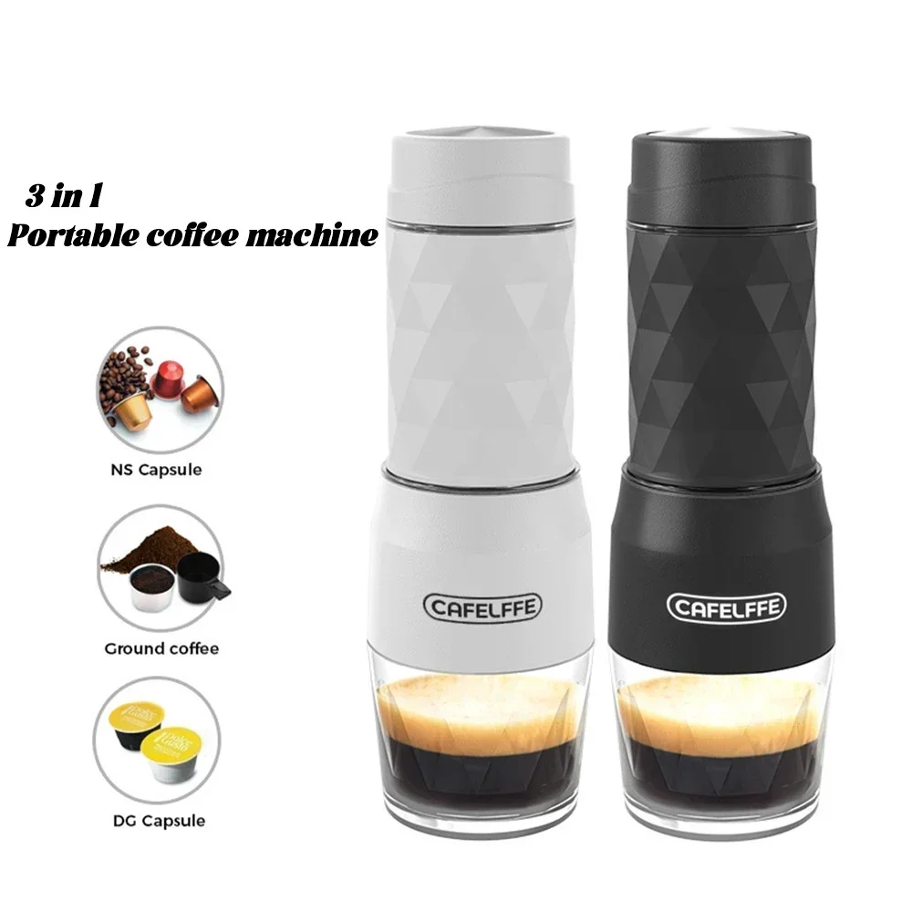 Portable 3-in-1Coffee Machine, Hot And Cold Water Manual Espresso Machine, Press Type Manual Coffee Machine, Outdoor Travel