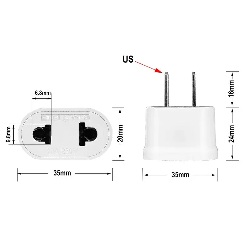 Przejściówka Adapter UE do nas CA MX gniazdo elektryczne konwerter zasilania UE ładowarka japonia China Americana Canada adaptery podróży