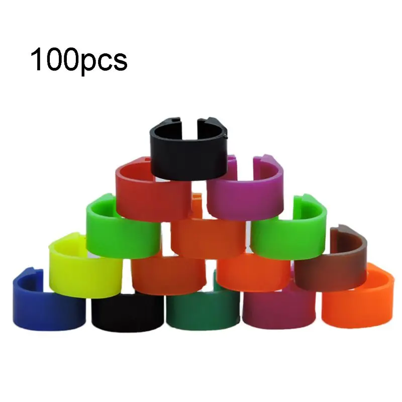 100x Multi-Colour for Pigeon Foot Bands Clip on Leg Rings for Chicks Bantam Finc Dropship