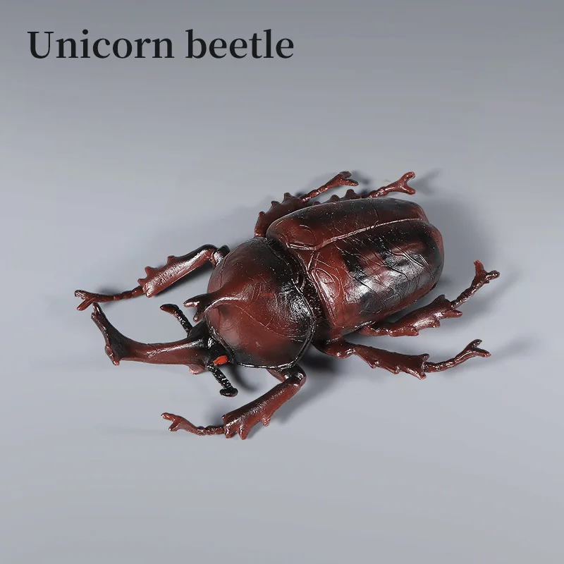 Simulated Insect Animals Model Longhornedbee Unicorn Beetle Action Figures Scene Jouet Collection Decor Kids Education Toy