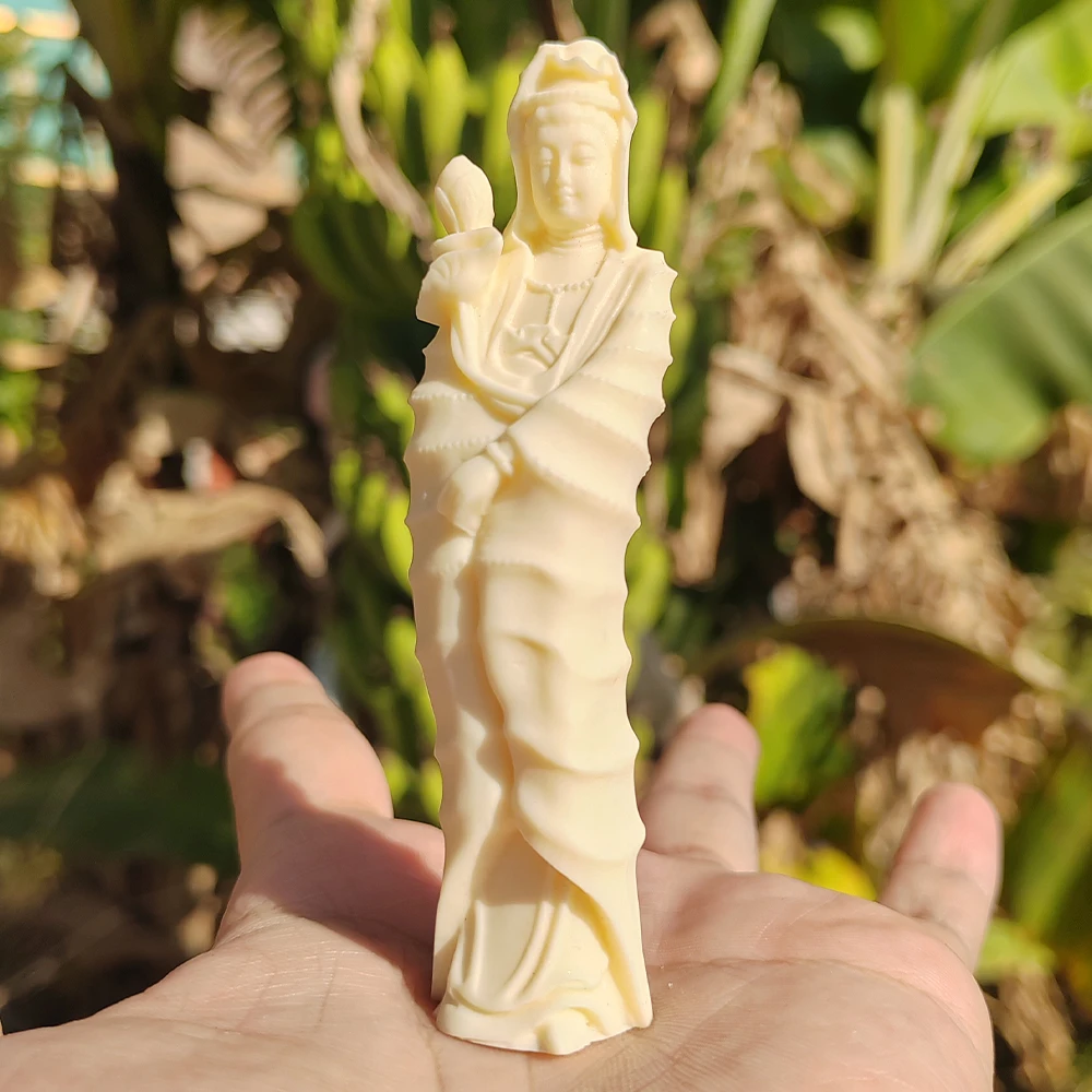 3.8 Inch Resin Guanyin Buddha Sculpture Ornament, Eastern Aesthetics, Zen Style, Suitable for Desktop Decorations, Housewarming Gifts, Party Decorations, Living Room, Birthday Gifts, Home Decor, New Year Gifts