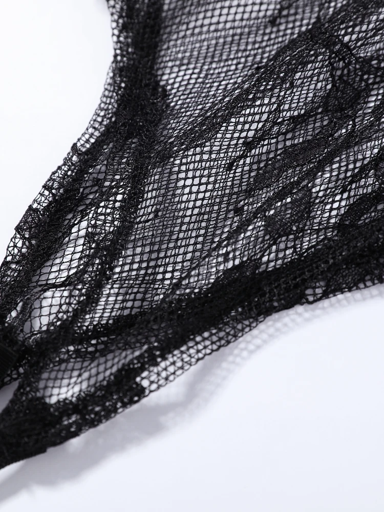 Hochgeschnittener Rock mit Spitzenbesatz und Po-Flap für Damen, Sexy Rockverlängerung, Transparenter Blumenmuster-Overlay-Rock mit Taillenbund, Damen-Partykleidung – Detail 13