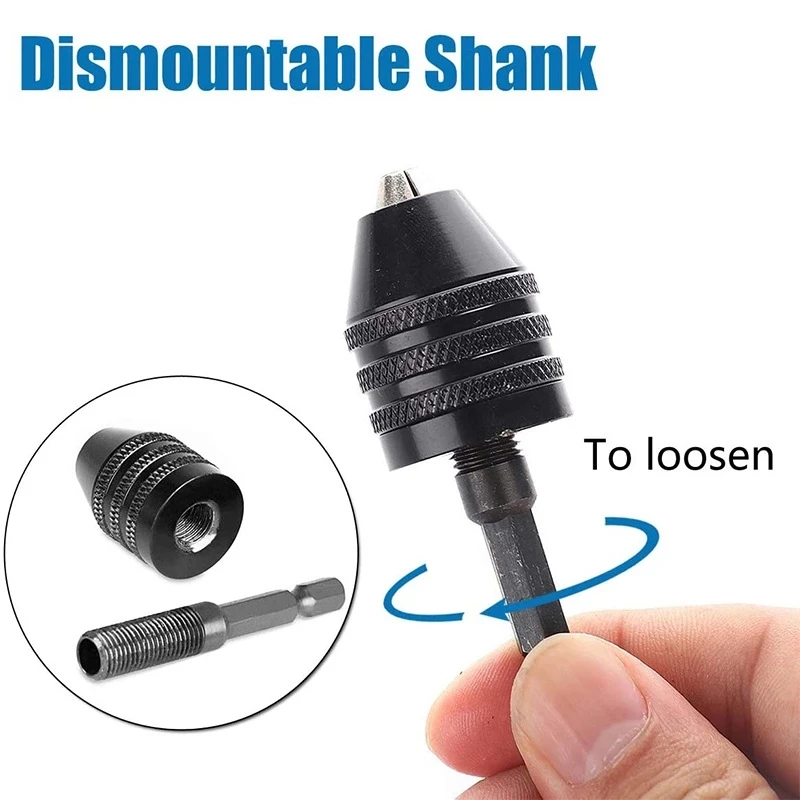 Drill Chuck Keyless Screwdriver Impact Driver Adaptor Electric Micro Motor Clamp Mini Chuck Fixture Hex Shank Drill Bits Adapter