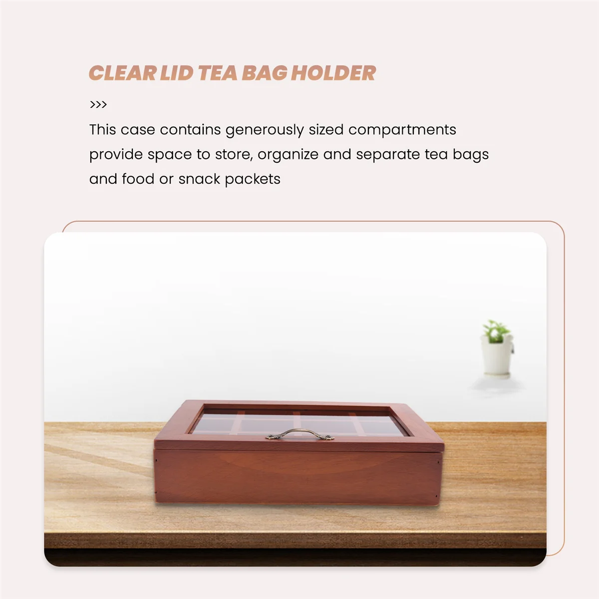 Новый деревянный держатель для чайных пакетиков с 12 сетками, пакеты для сахара, пакеты для специй, футляр для хранения, коробки для пакетиков для кофе быстрого приготовления с прозрачной крышкой