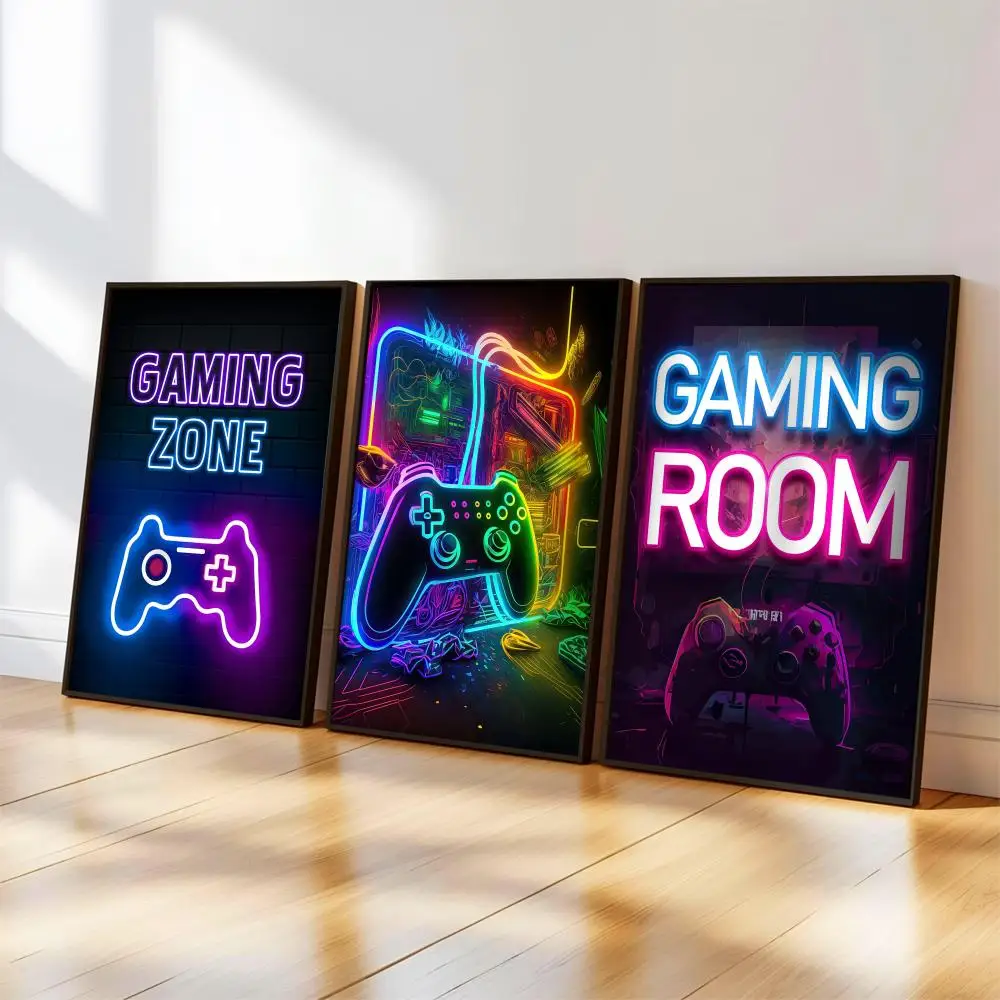 Neon-Videospiel-Poster, Musikalbum-Cover für Zimmer, Leinwandgemälde, Kunstdruck, Wanddekoration, Bild, Geschenk