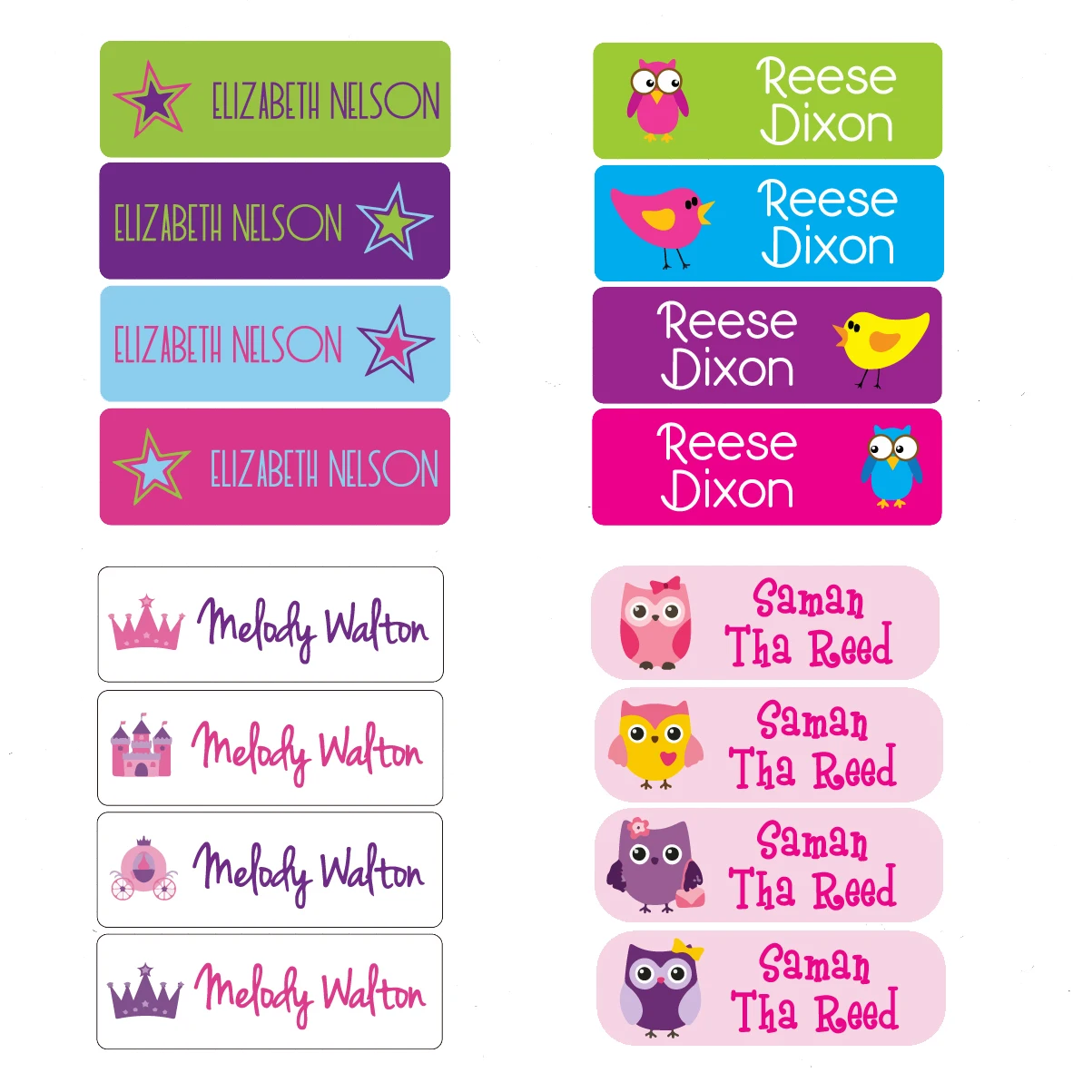 100pcs Waterproof Name Sticker Custom Label Color Student Supplies Daycare Summer Camp Kids Bag Bib Cup Business